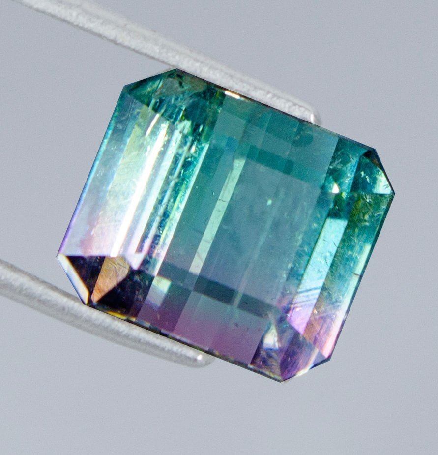 13.17 ct bi-colour tourmaline — auction photograph 1